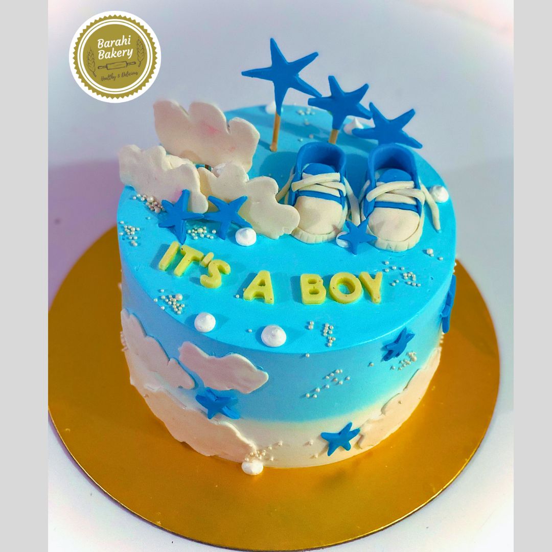 Vanilla Gender Reveal Cake